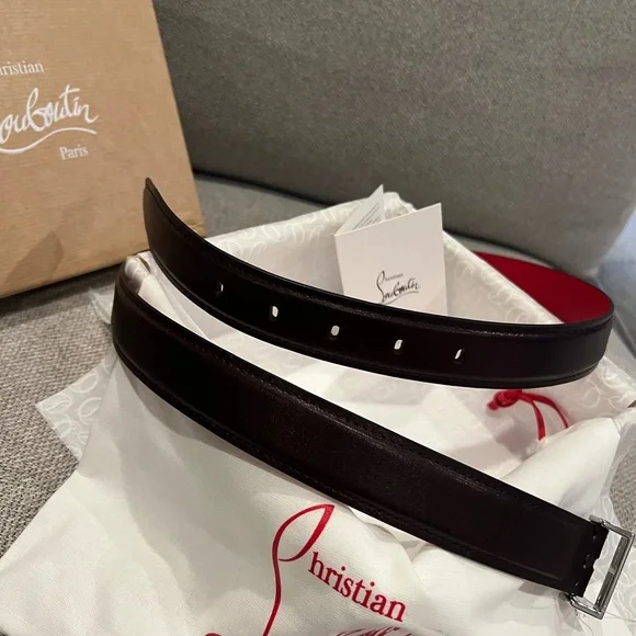 New Christian Louboutin Dark Brown Leather Belt - Picture 12 of 14
